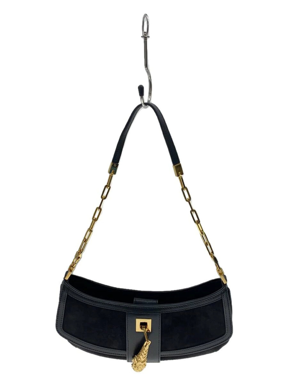 Gucci Tiger Head Chain Suede Black